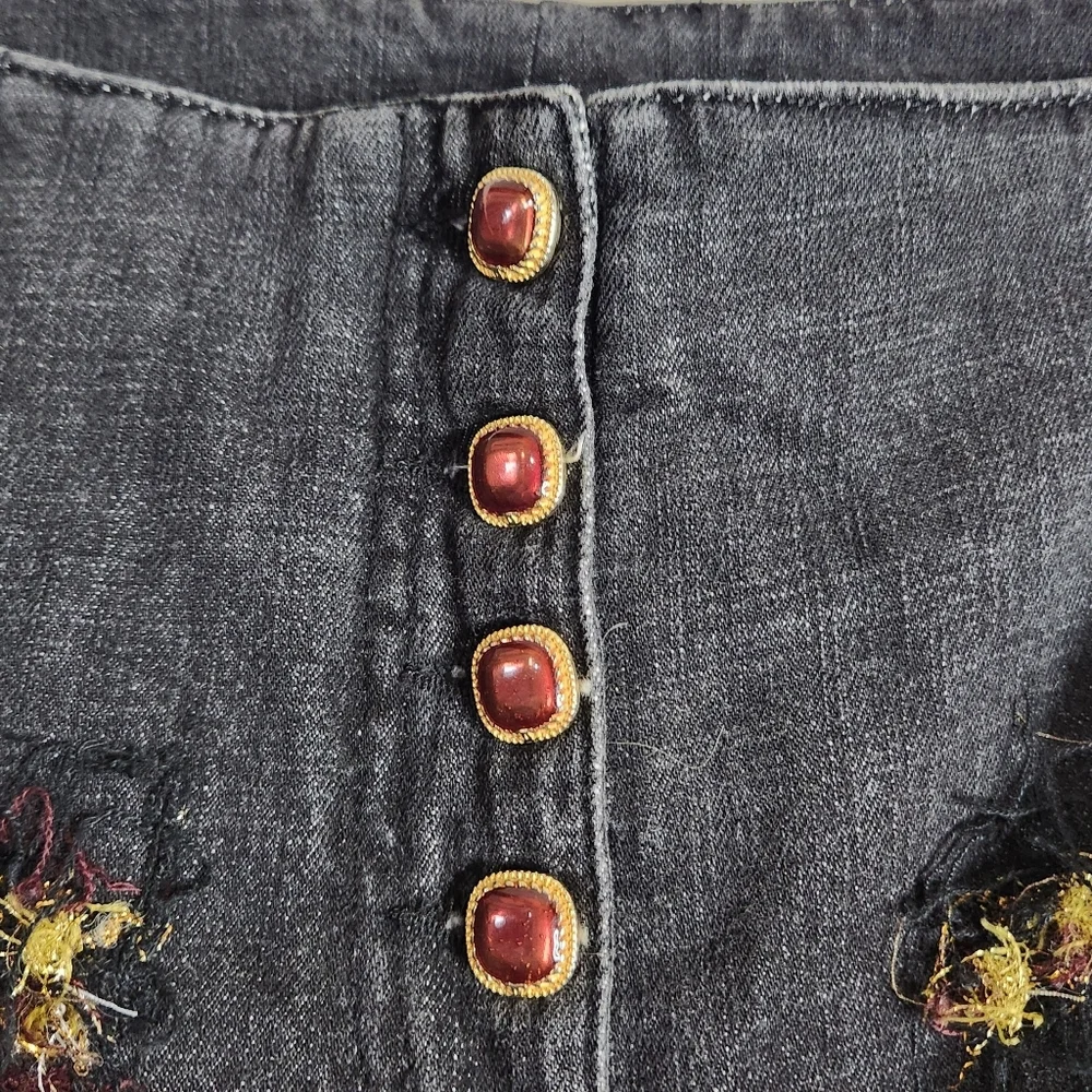 Authentic Chanel Byzantine Paris Embellished Tweed Jeans sz 46 US 10/12